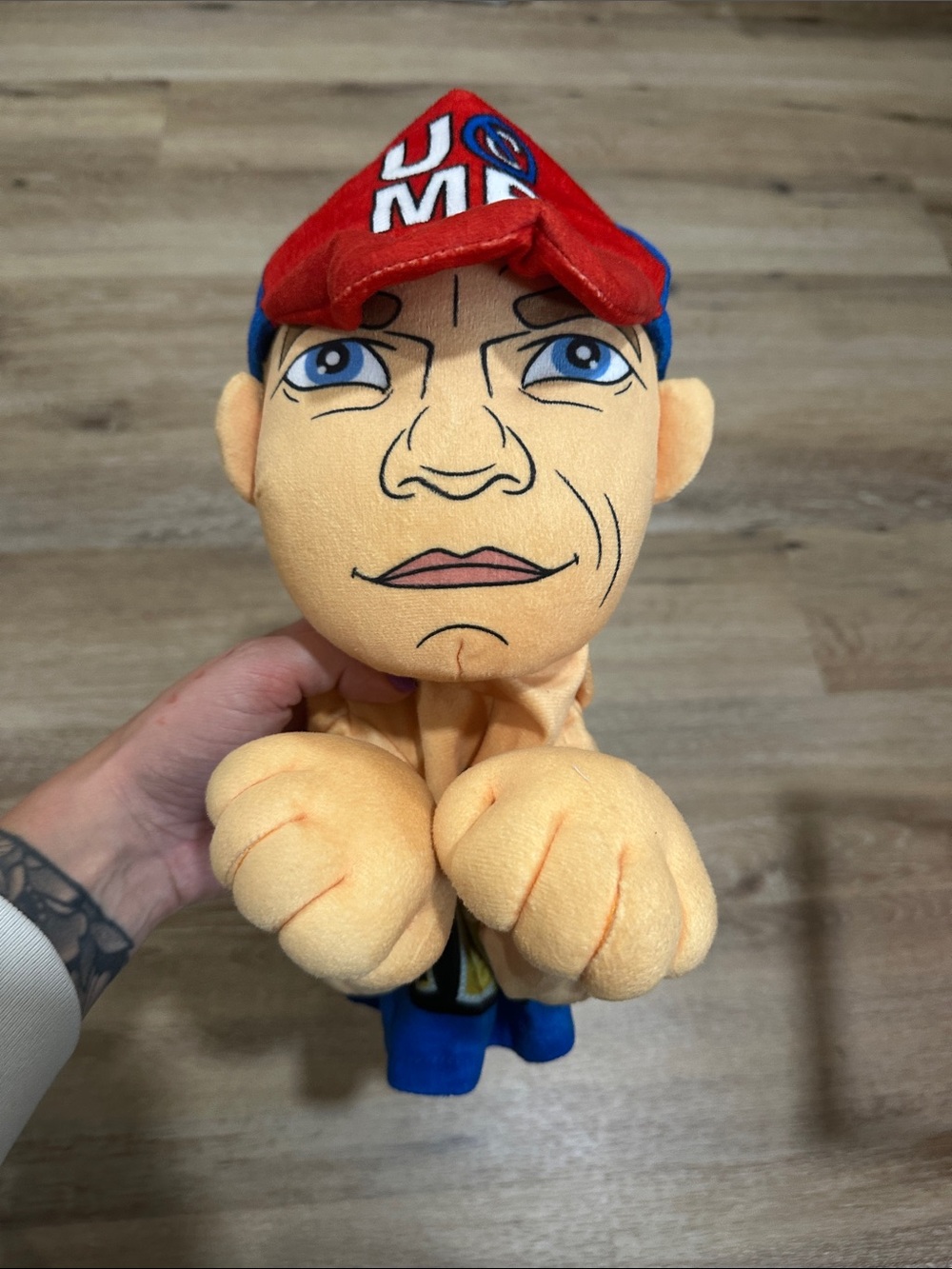 Plush Fighter Doll with Red Cap - Kids Toy - John cena punching toy